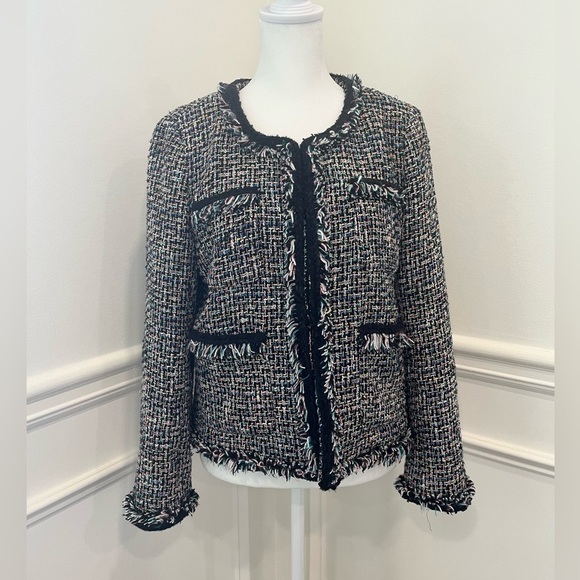 J. Crew Metallic Tweed Rainbow Blazer Women's Sz 4 Small Lined Jacket Pockets - Picture 1 of 11